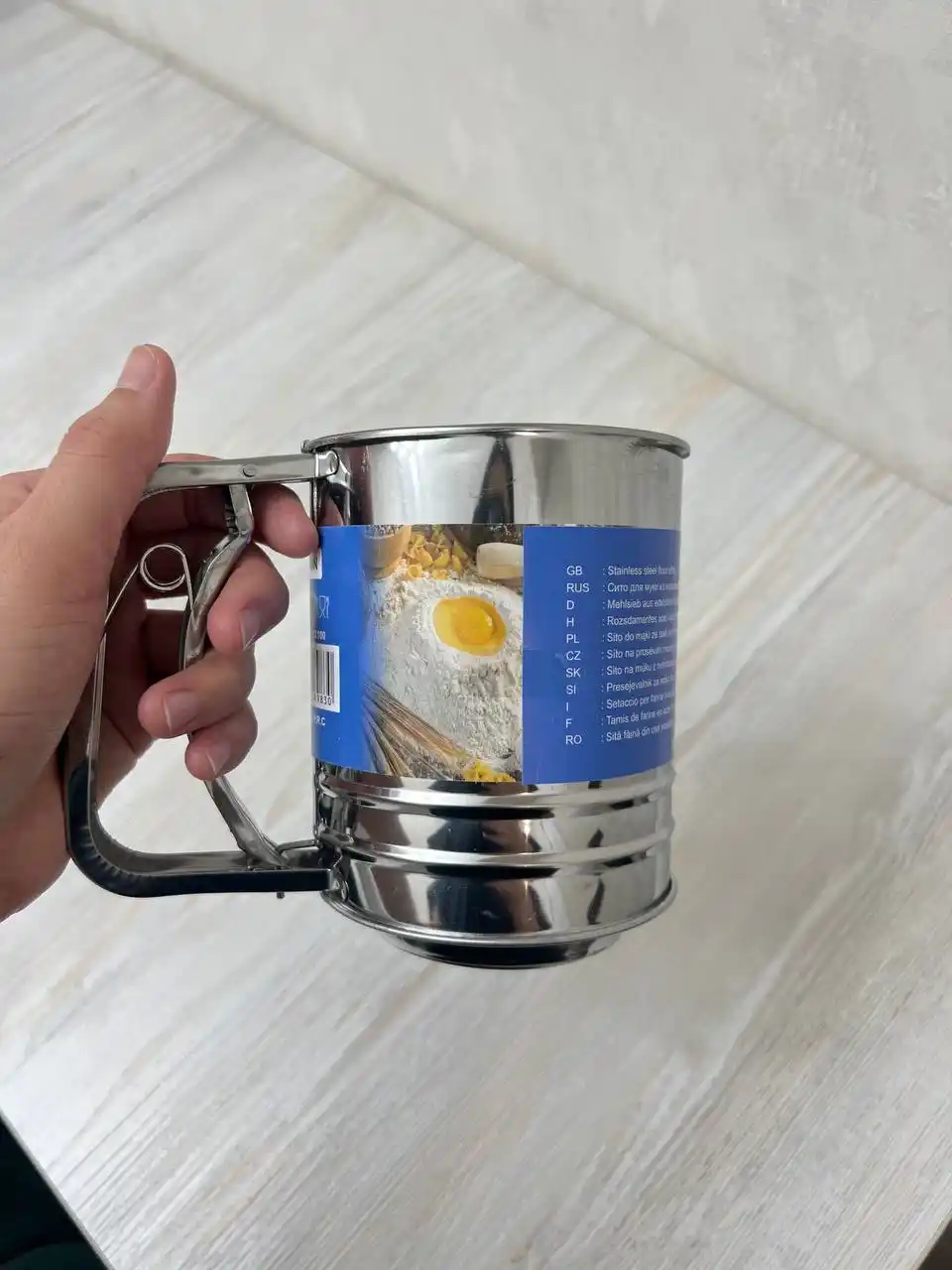 Кружка-сито для просеивания муки, сито стальное с ручкой, 300 гр, 500 гр