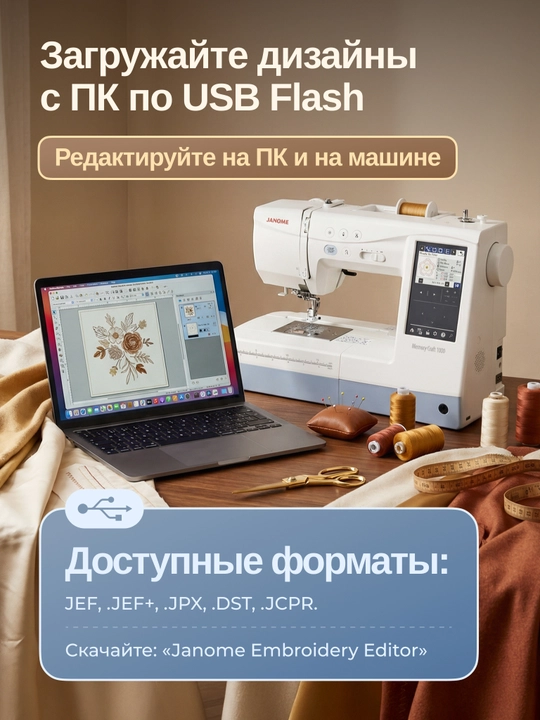 Tikuv va kashta tikish mashinasi Janome Memory Craft 1000 (MC 1000)