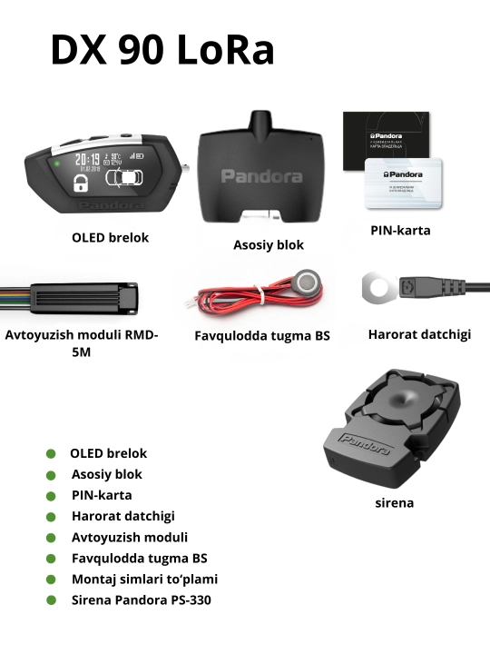 Avtomobil signalizatsiyasi, Pandora DX-90 LoRa V2