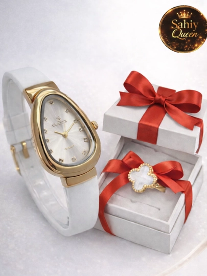 Часы женские, в стиле Bulgari, наручные, подарочные, повседневные — S88788-STBEL1-БЕЛЫЙ