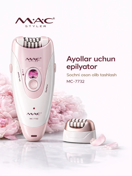 MAC Styler MC-7732 epilyatori, qayta zaryadlanuvchi - 