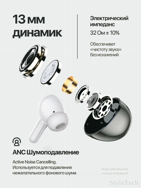 Simsiz quloqchinlar mikrofon bilan, naushnik sensorli shovqinni bekor qiluvchi, Bluetooth
