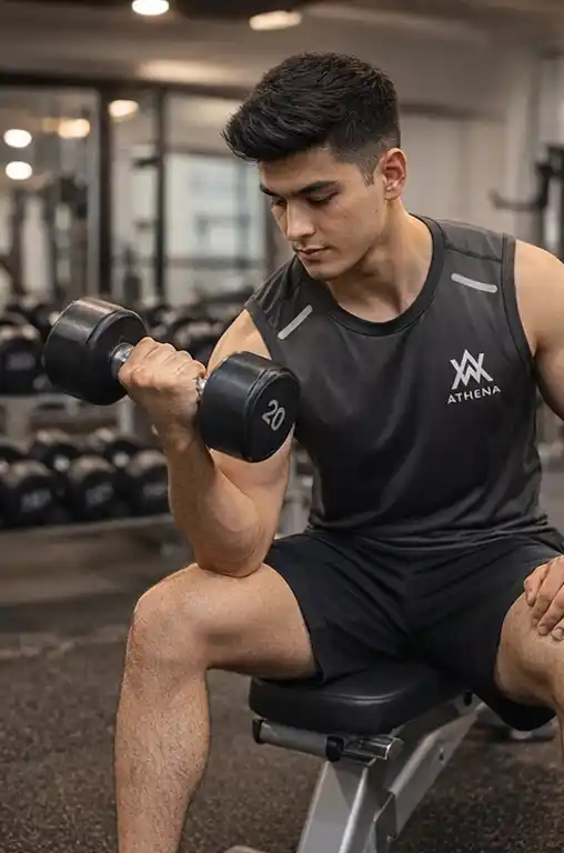 Erkaklar uchun sport maykasi, yengsiz, zal, fitnes va mashg‘ulotlar uchun, tez quriydigan