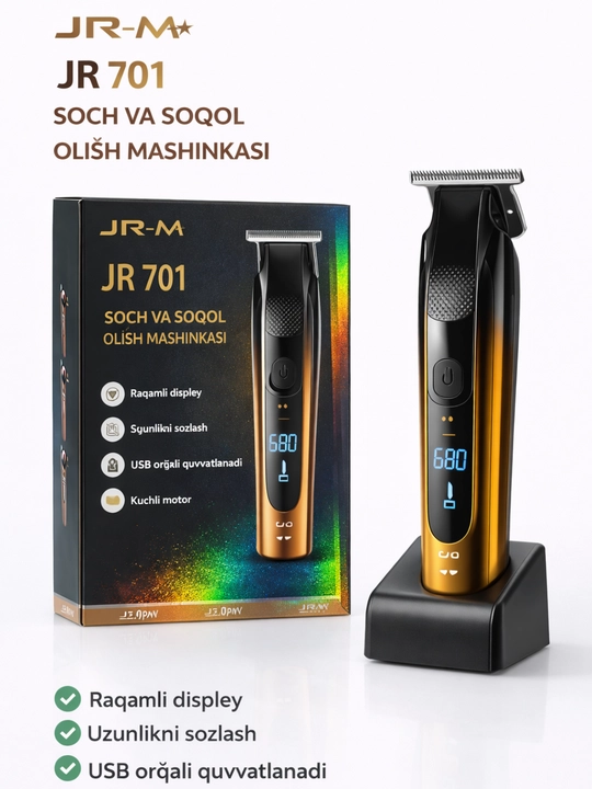 JR-M JR701 professional soch olish mashinkasi, raqamli display, USB - 
