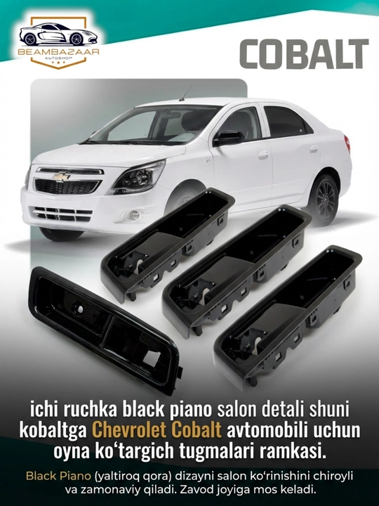 Cobalt uchun oyna ko‘targich tugmalari ramkasi (Black Piano) — Nikkil