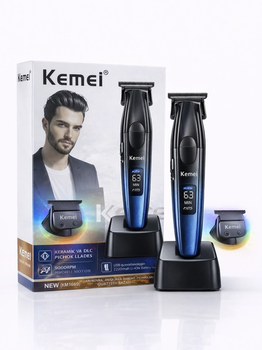 Триммер для стрижки волос и бороды Kemei KM-1669, профессиональная машинка бытовая техника