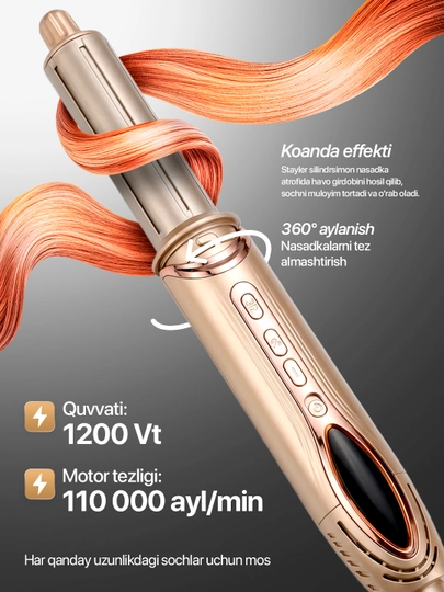 Фен для волос MAC styler MC-6766, 6 в 1, воздушная укладка и автоматическая плойка