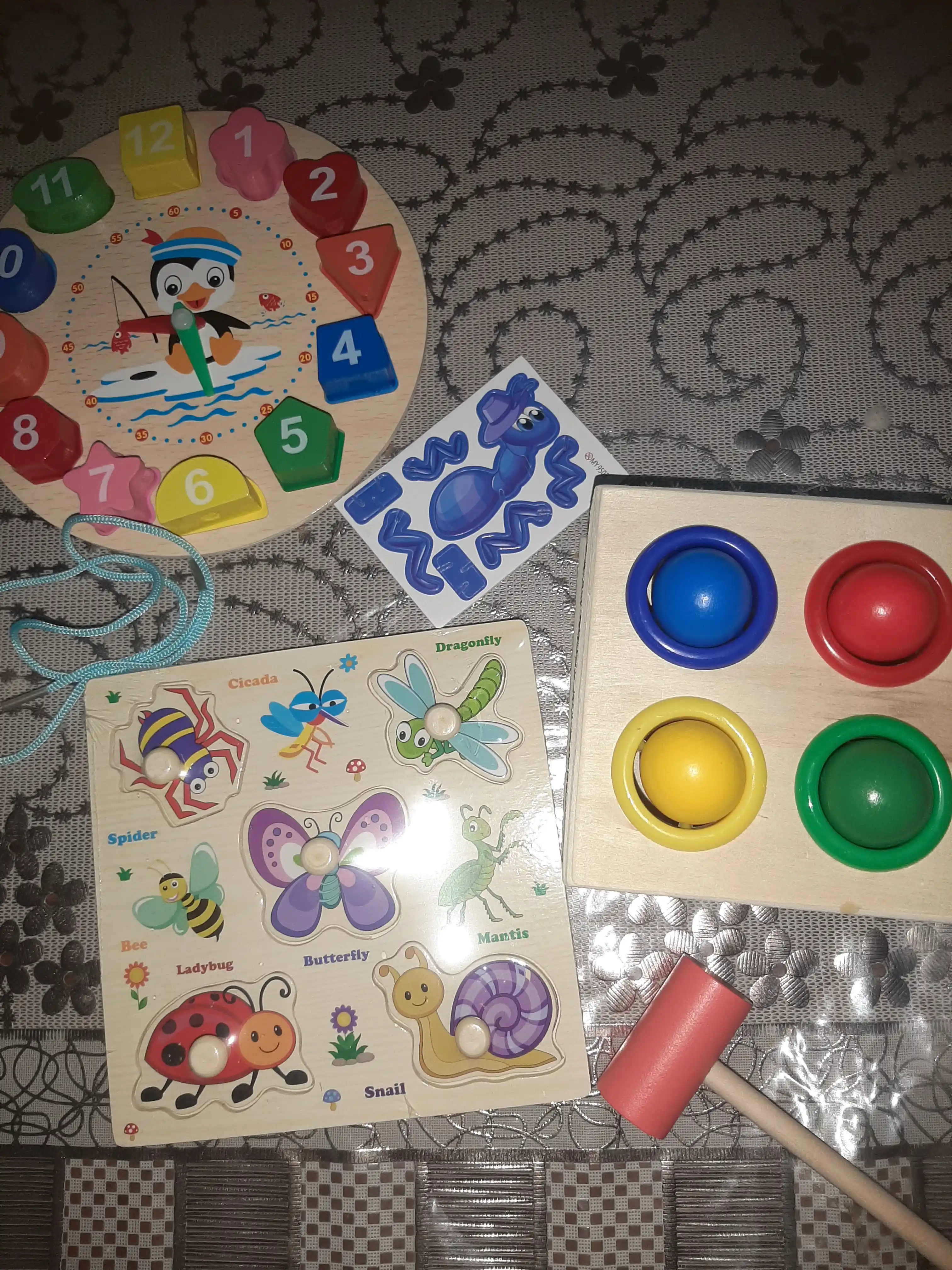 O'quv bolalar o'yinchog'i, bizibord, ijodiy sovg'a, yog'och o'yin, Montessori