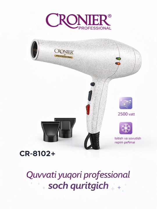 Cronier CR-8102 Professional soch quritgich, 2500W, oq - 