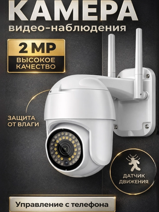 Wi-Fi камера видеонаблюдения с ночным видением, поворотом 360, датчиком движения