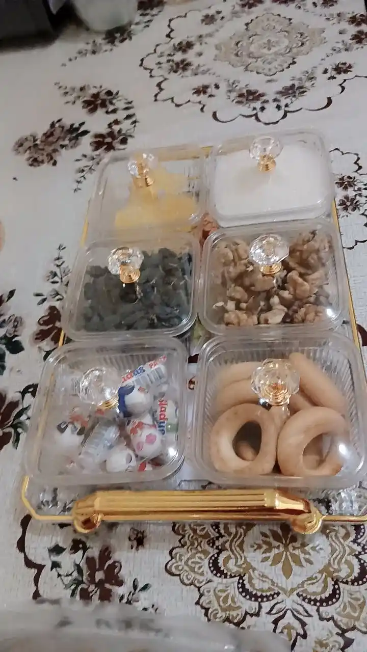 Akril menajnitsa, 6 bo‘limli menajnitsa, gazaklar uchun organayzer, oshxona uchun idish