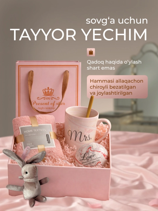 Qutidagi sovg‘a to‘plami, o‘qituvchi, ona, ota, qiz, yigit, buvi uchun sovg‘a