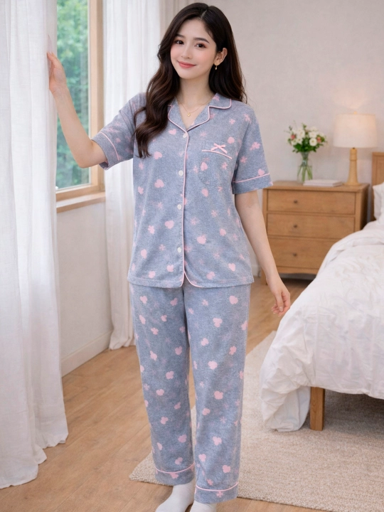 Ayollar uchun pijama, uy kiyimi, printli, turli xil rang va naqshlarda