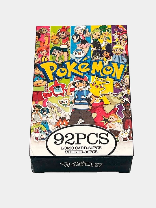 Lomo карты Аниме 60 шт + 32 стикера Genshin, One Piece, Jujutsu, Pokémon и др