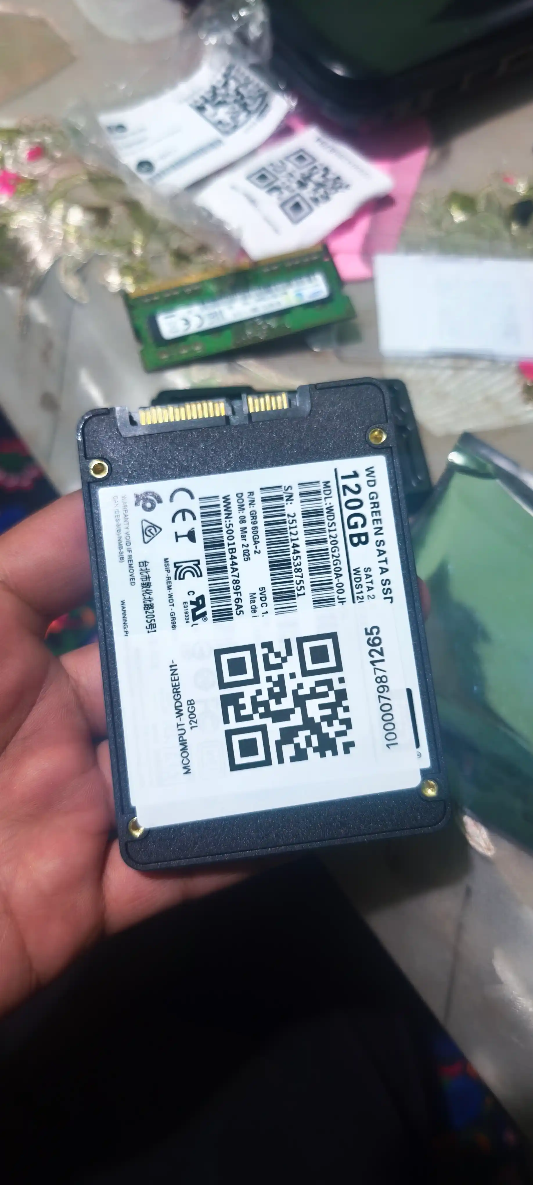 SSD SATA 3 6Gb/s WD GREEN 120GB OEM noubtuk kompyuter uchun mos