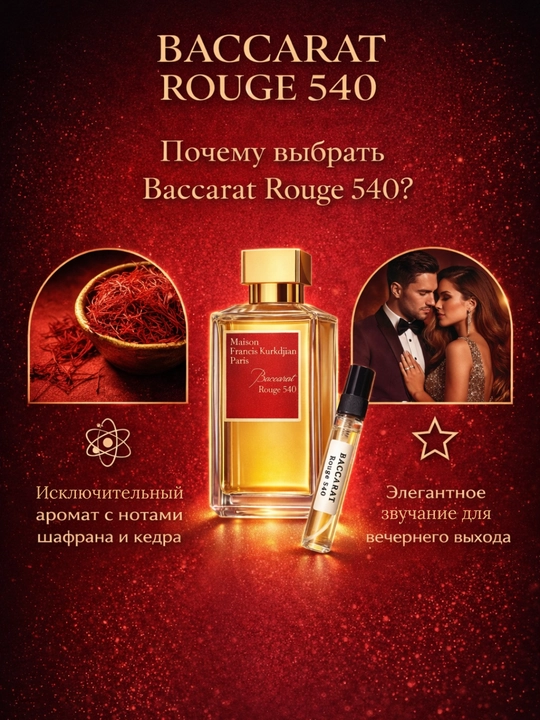 Baccarat Rouge 540 erkaklar va ayollar uchun, 3-5-10 ml