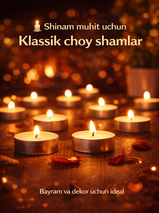 Shamlar To‘plami 25-50 dona– Romantik Dekor va Bayramlar Uchun (Yurak & Tea Light) - 