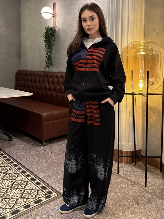 Ayollar uchun sport kastyumi, kuz va bahorgi kiyimlar toplami. Xudi+jogger Standart(S-3XL)