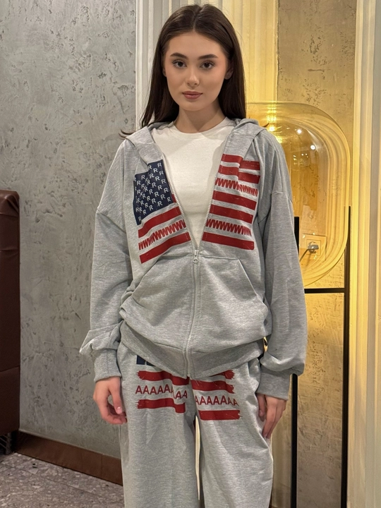 Ayollar uchun sport kastyumi, kuz va bahorgi kiyimlar toplami. Xudi+jogger Standart(S-3XL)