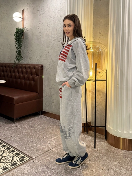 Ayollar uchun sport kastyumi, kuz va bahorgi kiyimlar toplami. Xudi+jogger Standart(S-3XL)