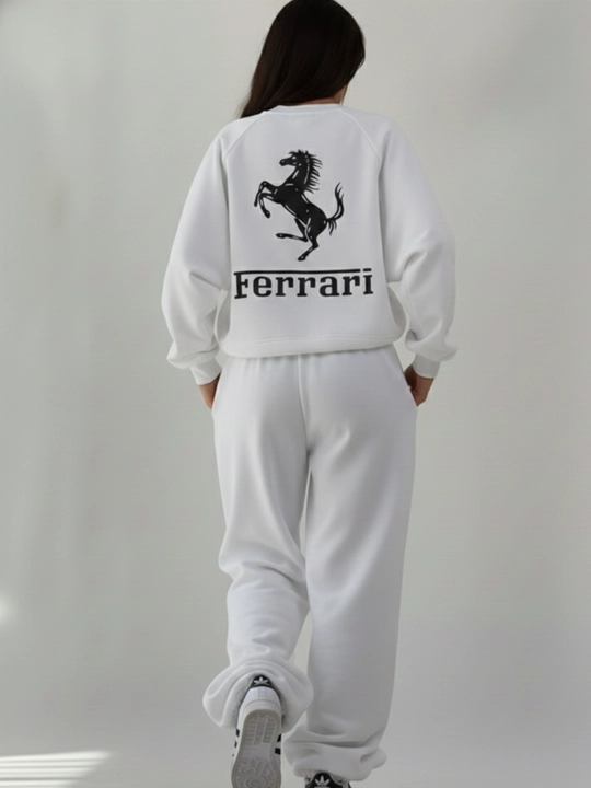 Ayollar sport kostyumi, 2 tasi 1 da - kapyushonli xudi + joggerlar, katta o‘lchamli