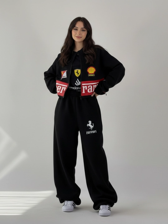 Женский спортивный костюм, 2 в 1 – худи с капюшоном + джоггеры, oversize - 