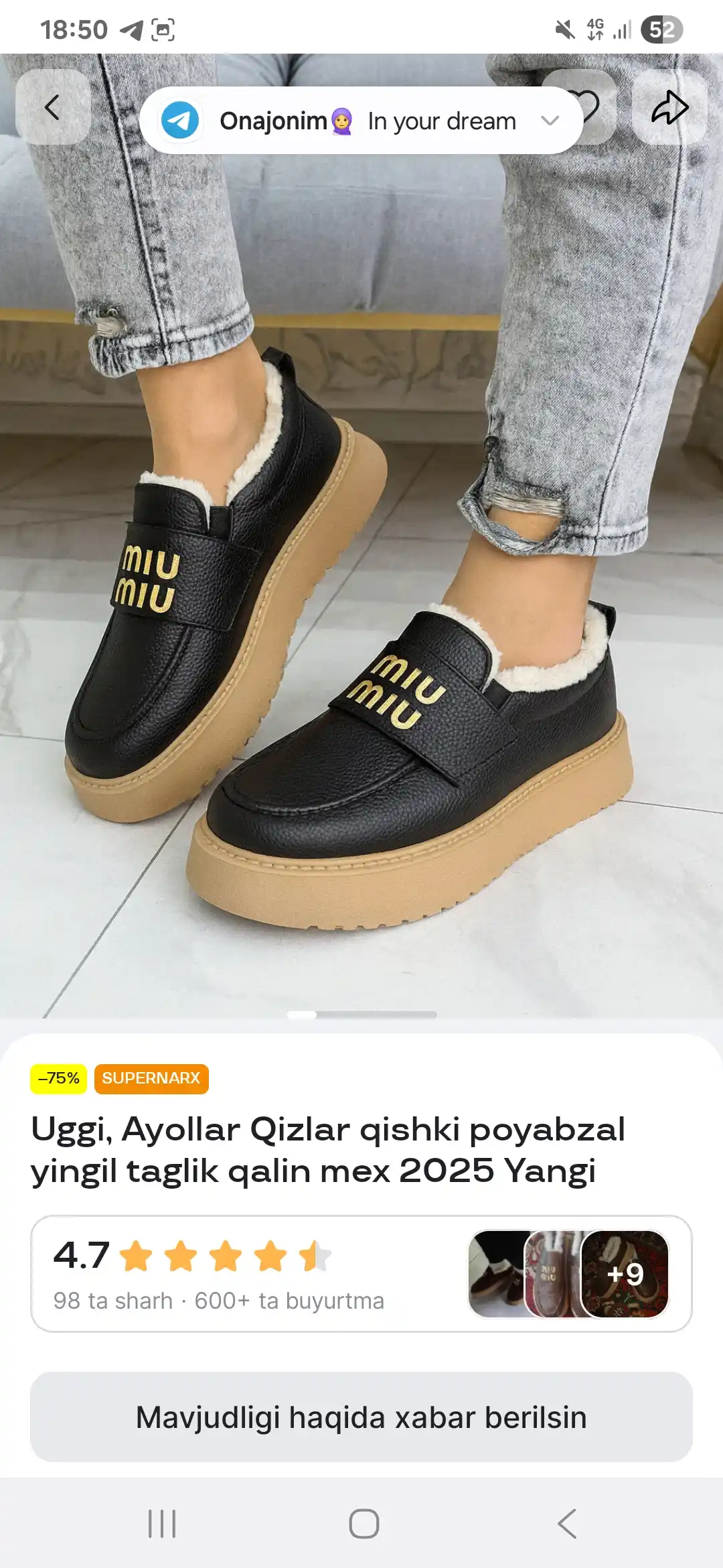 Uggi, Ayollar Qizlar qishki poyabzal yingil taglik qalin mex 2025 Yangi