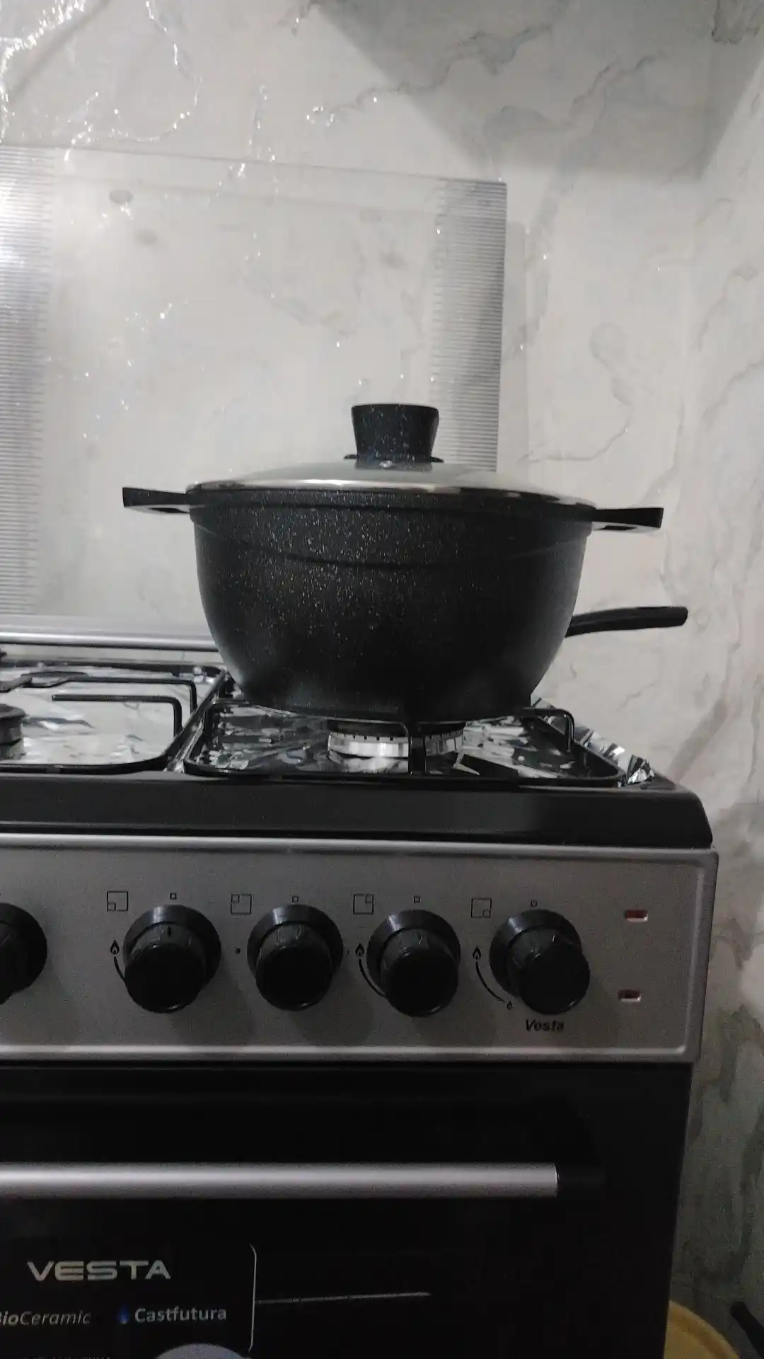 Казан антипригарный Vicalina с крышкой, кухонная посуда
