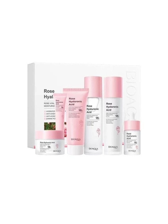 Rose Hyaluronic Acid 6 in 1 набор для ухода за лицом, роза и гиалуроновая кислота