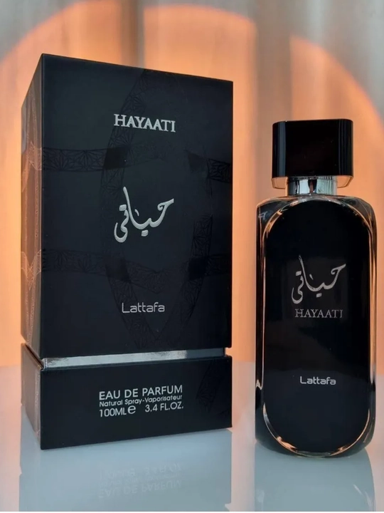 Atir Lattafa Hayaati erkaklar parfyumlangan suvi – yog‘ochli va ziravorli notalarga ega arab atiri - 