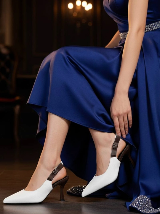 Tufli ayollar va qizlar uchun, oqshom uchun, tupli, Slingback