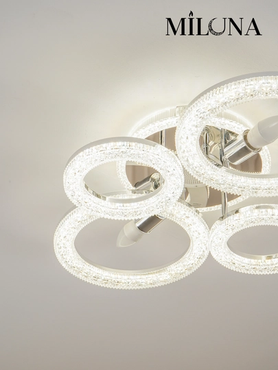 Люстра потолочная LED, музыкальная,с пультом, 3 режима освещения, для спальни, зала, кухни