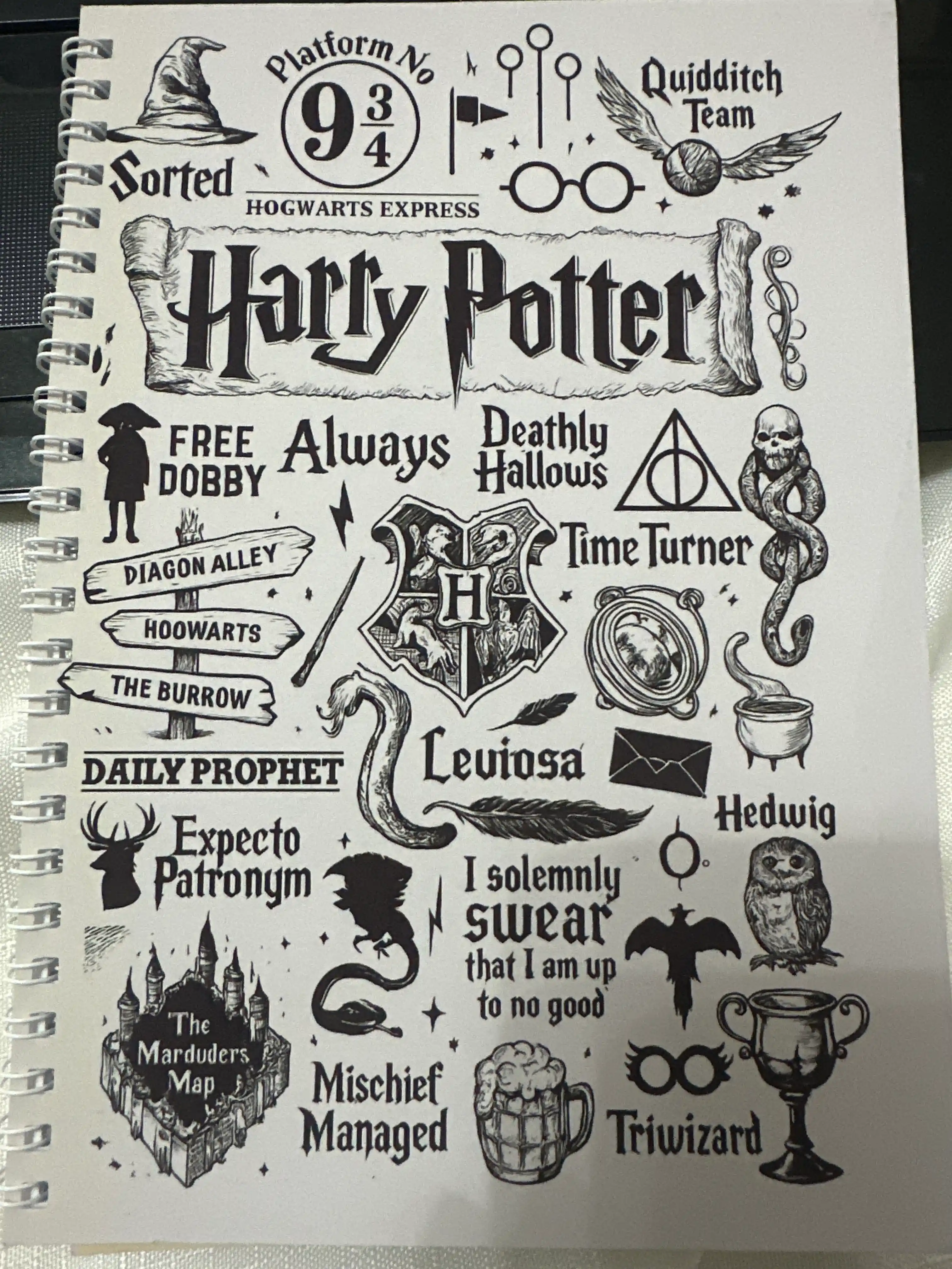 Блокнот Гарри Поттер, Harry Potter, А5, 40 страниц, стильная тетрадь, фанатский скетчбук
