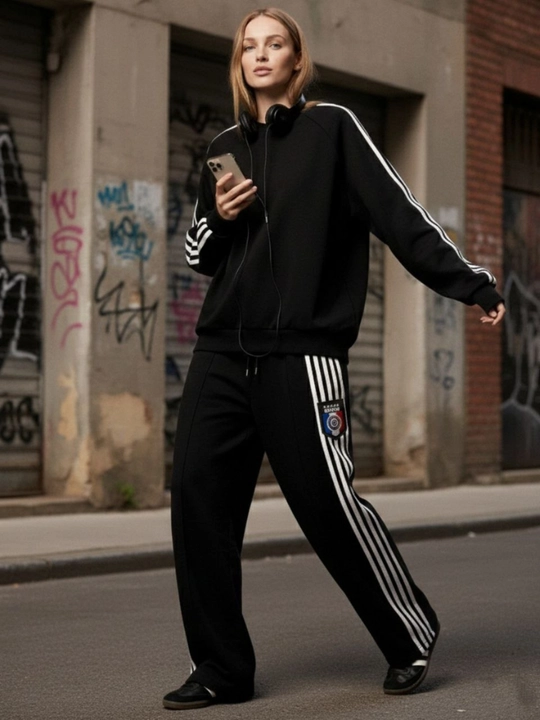 Ayollar oversize sport kostyumi, futbolka va shim S–5XL — ELLY FASHION - 