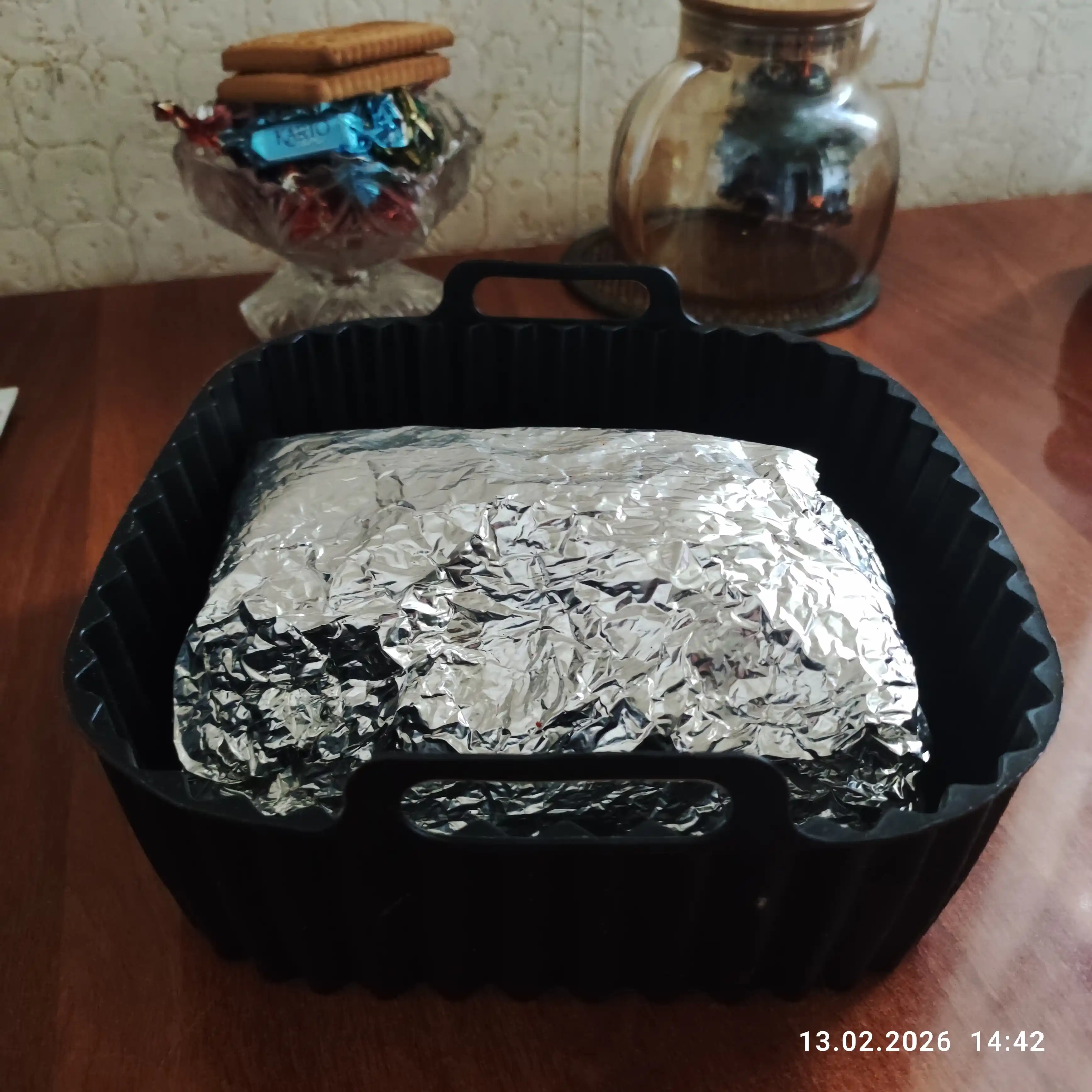 Форма для аэрогриля, духовки и микроволновки, силиконовая, квадратная и круглая, 21x21 см