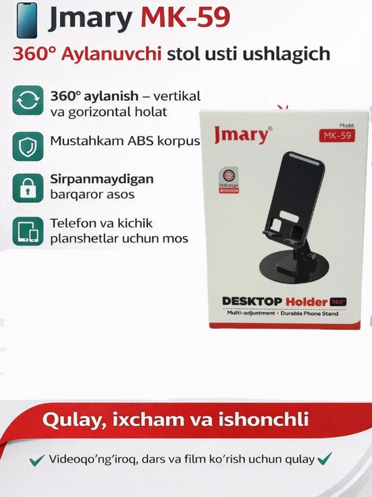KAKUSIGA KSC-1598 + Jmary MK-59 etall, 360° burilish imkoniyatiga ega, yig‘iladigan ° - 