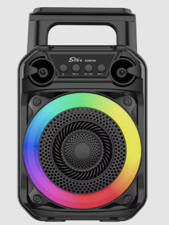 Portativ kolonka, simsiz bluetooth karaoke musiqasi, mikrofonli, pultli va RGB yorug'lik