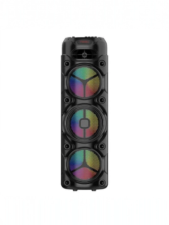 Portativ kolonka, simsiz bluetooth karaoke musiqasi, mikrofonli, pultli va RGB yorug'lik