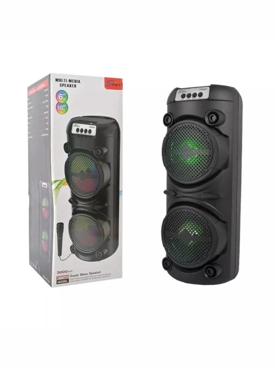 Portativ kolonka, simsiz bluetooth karaoke musiqasi, mikrofonli, pultli va RGB yorug'lik