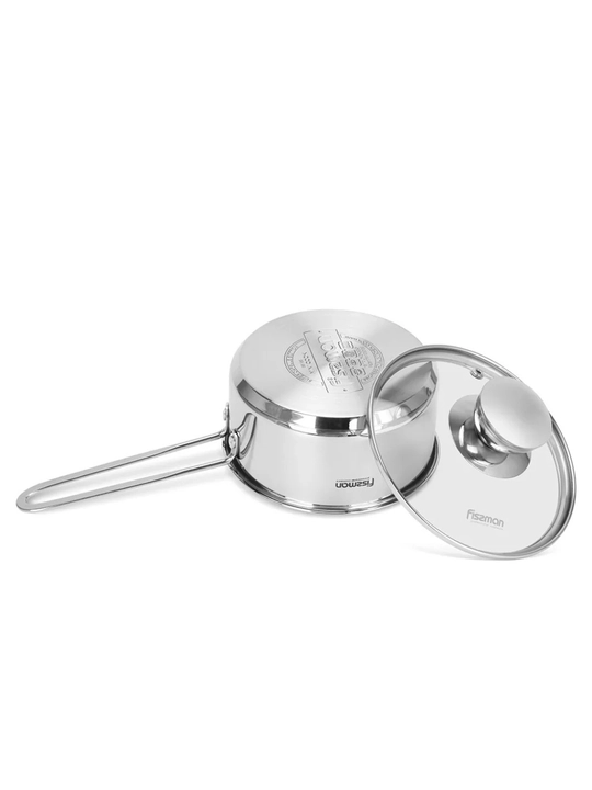 Ковш из нержавеющей стали с крышкой FISSMAN MINI COOK 0,6 / 0,9 л