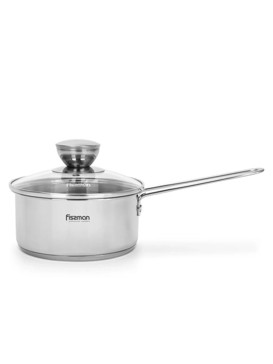 Ковш из нержавеющей стали с крышкой FISSMAN MINI COOK 0,6 / 0,9 л