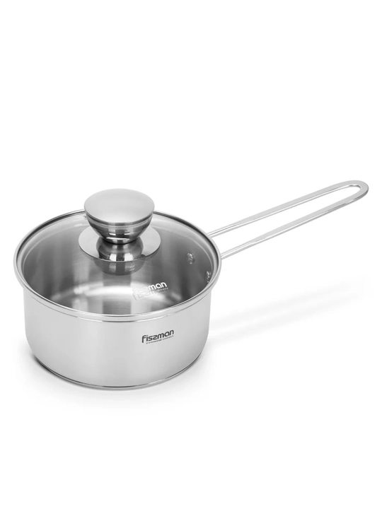 Ковш из нержавеющей стали с крышкой FISSMAN MINI COOK 0,6 / 0,9 л