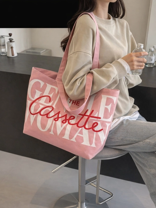 Ayollar uchun sig‘imli shopper, o‘qish uchun shopper, sumka-shopper, pushti shopper