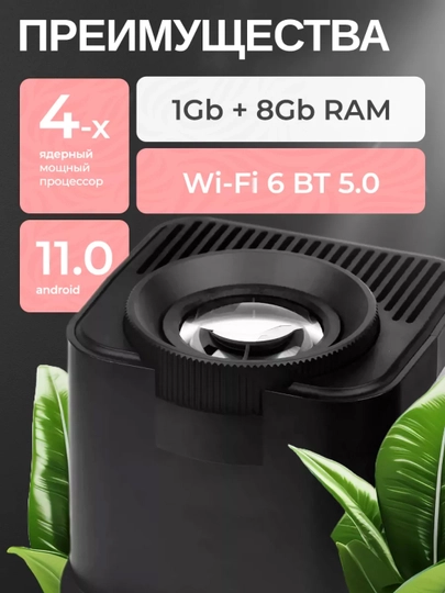 Смарт проектор HY320 мини для домашнего кинотеатра, Android 11, Wi-Fi
