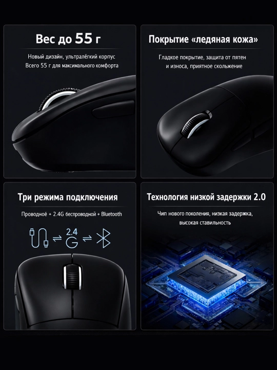 Simsiz o‘yin sichqonchasi HYH PRO V6+ 12800 DPI, 1000 Hz