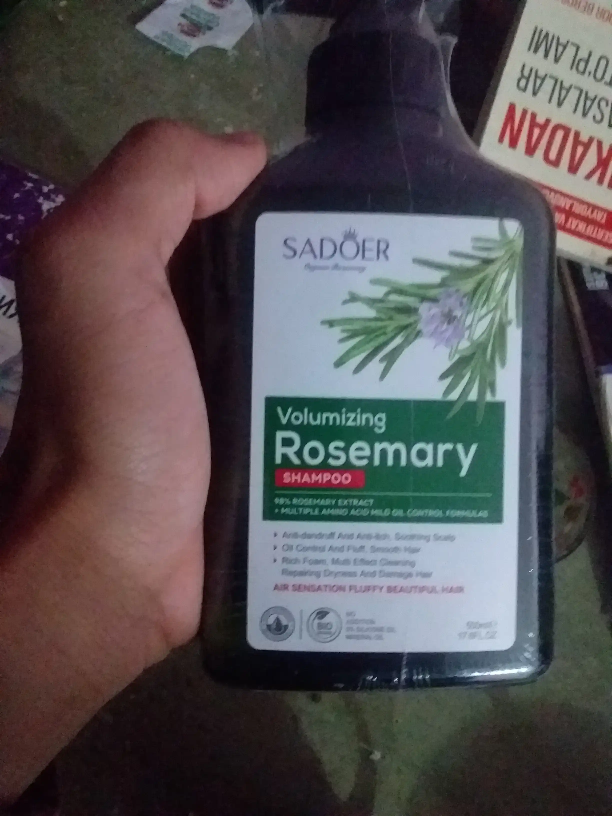 Soch o'stiradigan va mustahkamlaydigan rozmarinli shampun, 500 ml