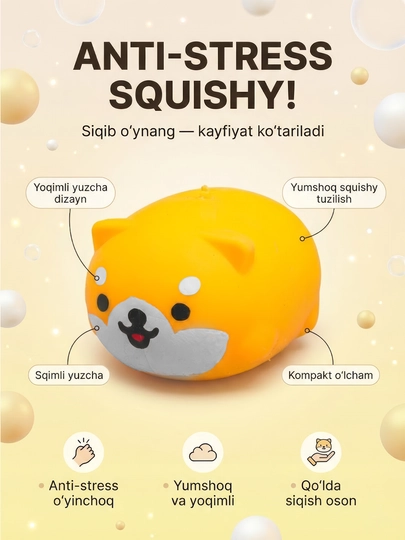 Антистресс сквиши игрушки для малышей — детский игрушки — ALLZIYO-ANTISTRESS-ГОРЧИЧ-kichik