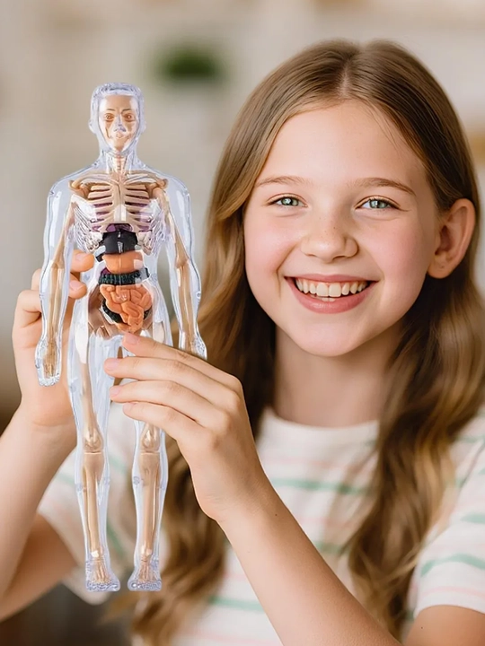 3D inson anatomik modeli, olinadigan organlar bilan