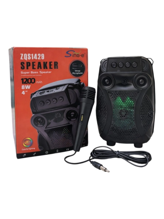 ZQS1429 Bluetooth kolonka LED yoritgichli 8W 1200mAh + mikrofon - 