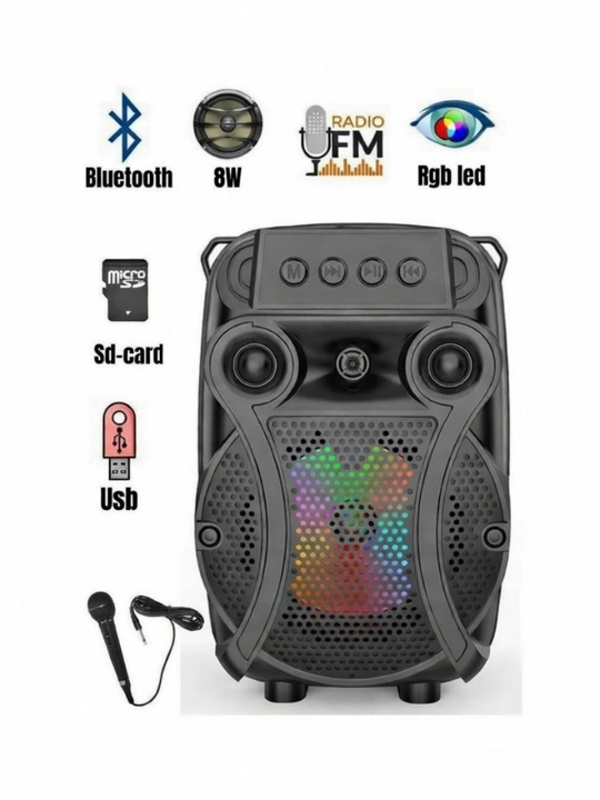 ZQS1429 Bluetooth колонка с LED подсветкой 8W 1200mAh с микрофоном